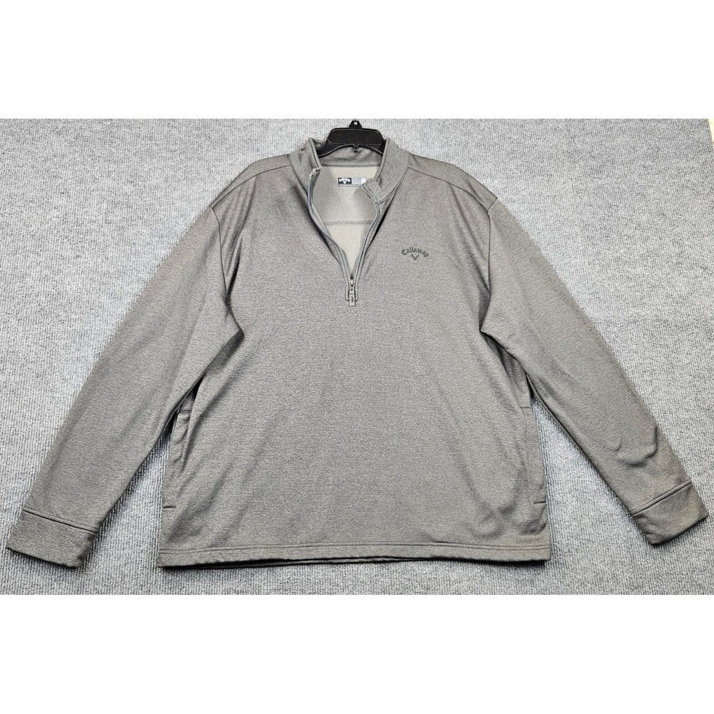 Callaway Mens XXL Gray Heathered Quarter Zip Pullover Golf Jacket Athleisure